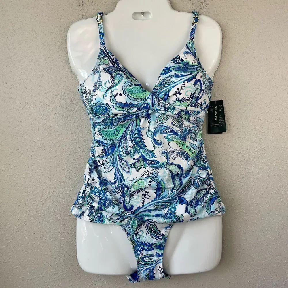 NWT Lauren Ralph Lauren Matching Tankini Top and Bottoms Sizes 16